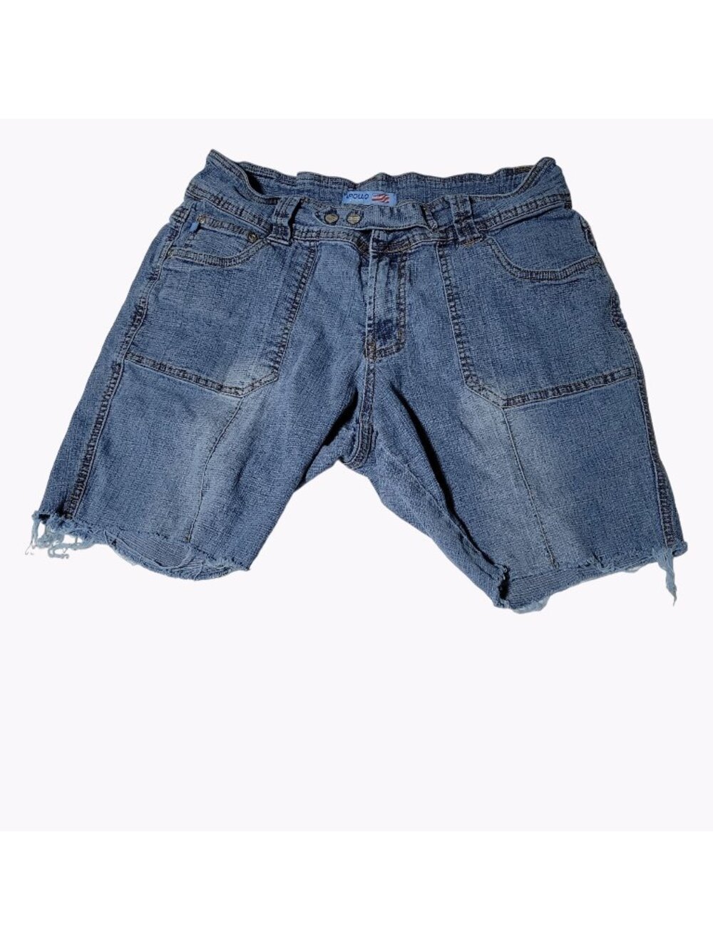 Apollo Jean Shorts Womens Size 17 Mid Rise Medium Wash Denim Cut Offs Juniors